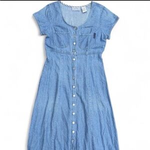 Denim vintage Blue Button-Down Dress